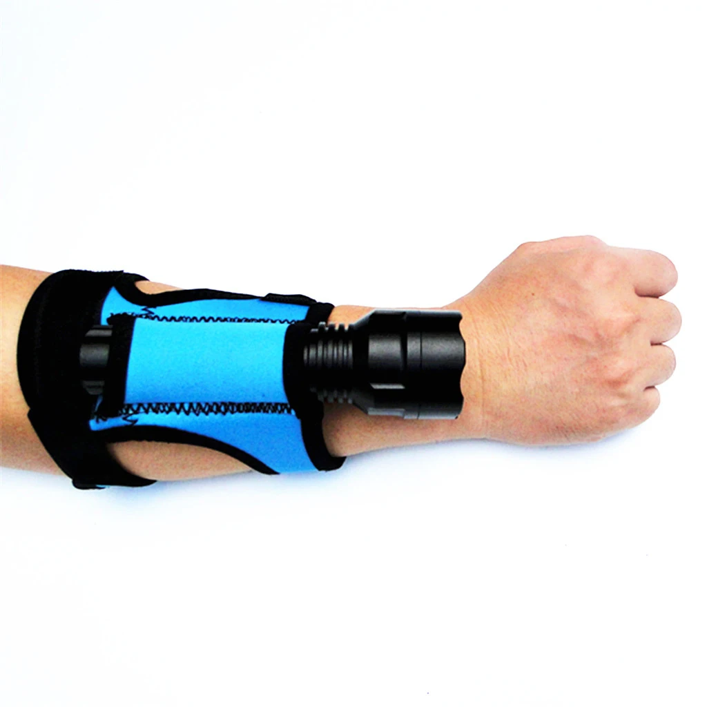 Perfeclan Adjustable Outdoor Scuba Diving Dive Torch Flashlight Holder Soft Hand /Arm Strap Mount Glove Diving Flashlight Holder
