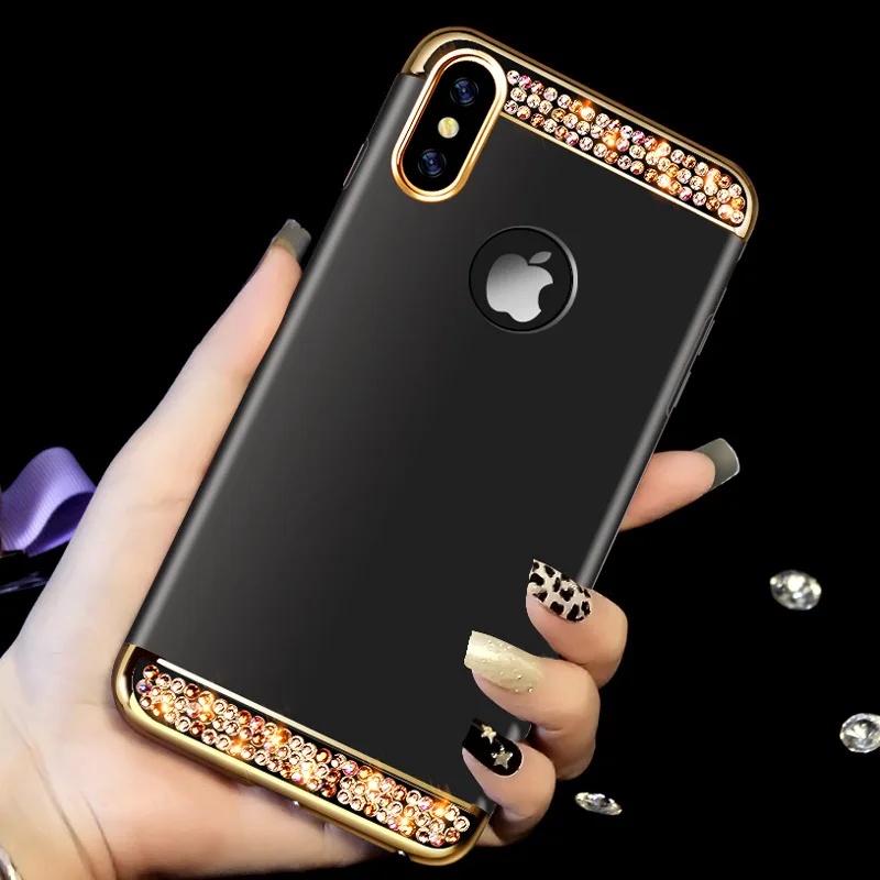 Блестящий чехол со стразами для iPhone 11 Pro Max Xs X iphone XR 5 5S SE 6 6S 7 8 Plus блестящий