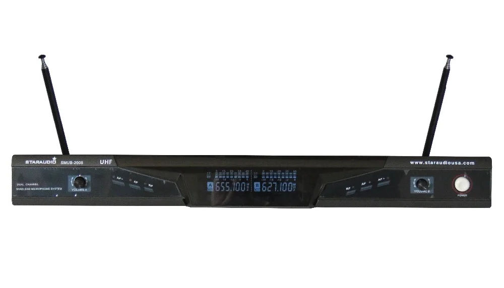 Staraudio SMUB-2005A 2CH УВЧ беспроводной Pro PA DJ этап церкви двойной ручной микрофон системы Mic