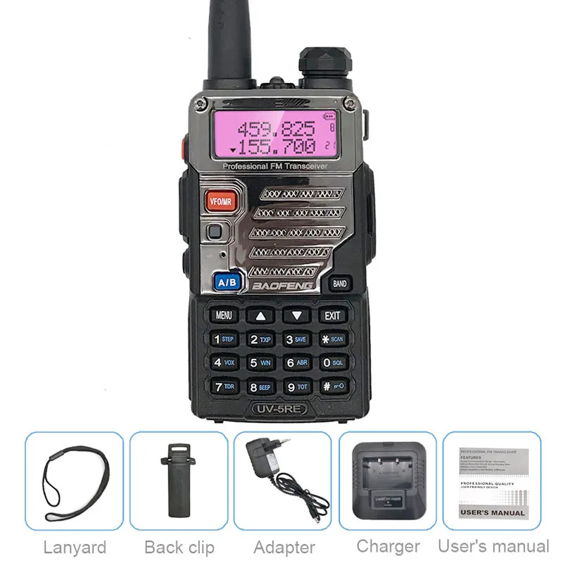 Baofeng UV-5RE 5 Вт портативная рация VHF UHF Любительское радио, Си-Би радиосвязь, коротковолновым приемником сканер радиостанция переговорные PMR446 обновленная UV5R