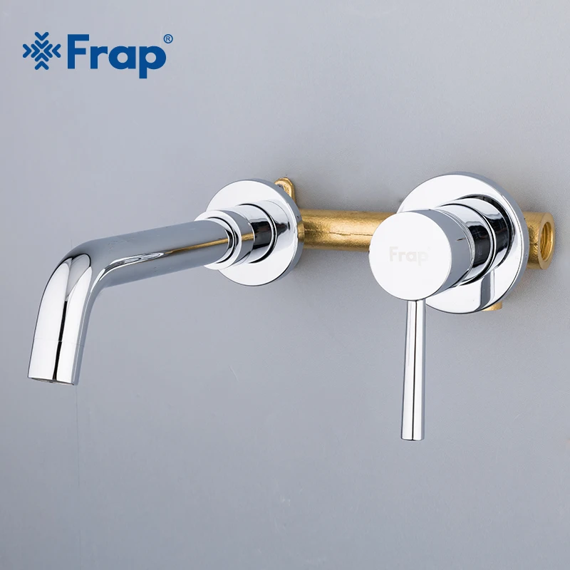 FRAP New Brass Basin Faucet Wall Mounted Tap Single Handle Bathroom Mixer Tap Hot Cold Sink Faucet Rotation Spout Y10050