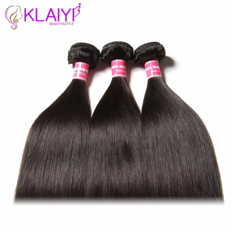 Малазийские прямые волосы, пряди, человеческие волосы, 8-30 дюймов, натуральный цвет, 3 шт. в партии, Remy Klaiyi, Продукты для волос