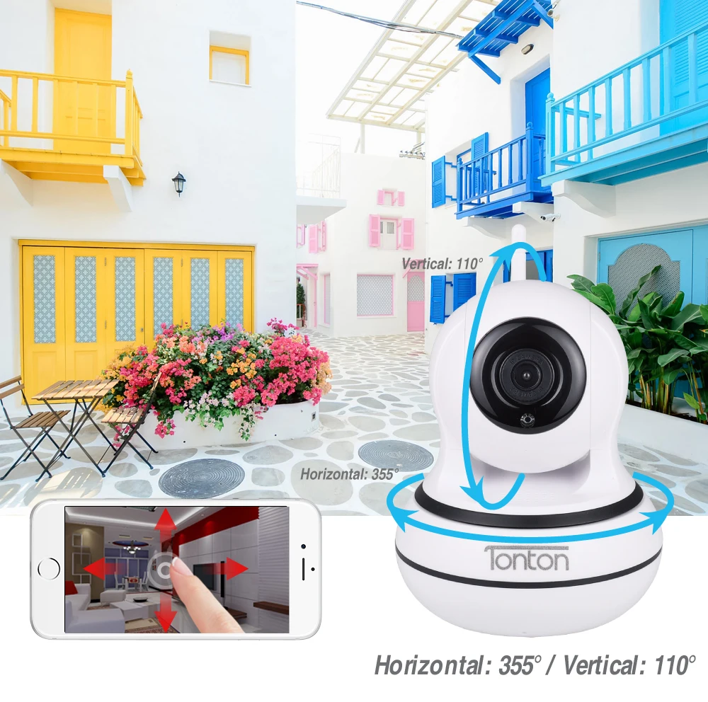 Беспроводная ip камера Tonton 1080P домашняя видеонаблюдения WiFi двухсторонняя аудио