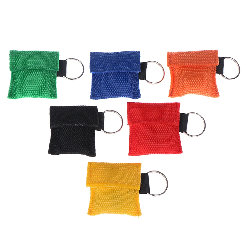 

1pc Medical CPR Resuscitator Mask Keychain Emergency Face Shield First Aid CPR Mask For Outdoor Survival First Aid Tool