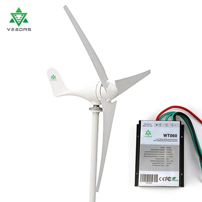 

400W 12V/24VAC 3 or 5 Blades Wind Turbine Generator with 600W Wind Controller
