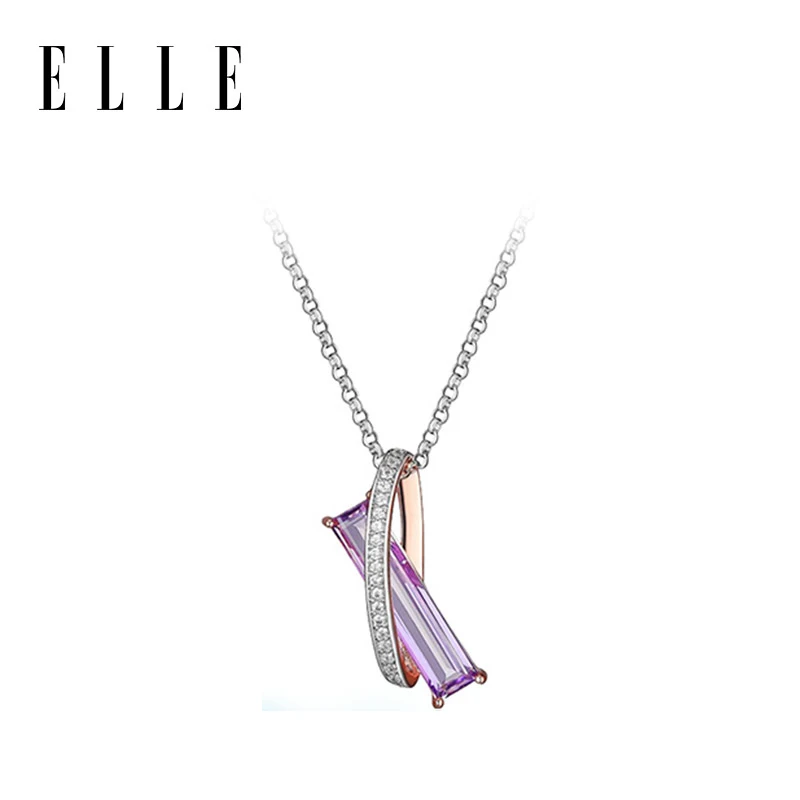 

Original Authentic ELLE ruby necklace Mysterious Quartz Series Rose Gold Jewelry Jck Award S925 Sterling Silver Necklace 3036100