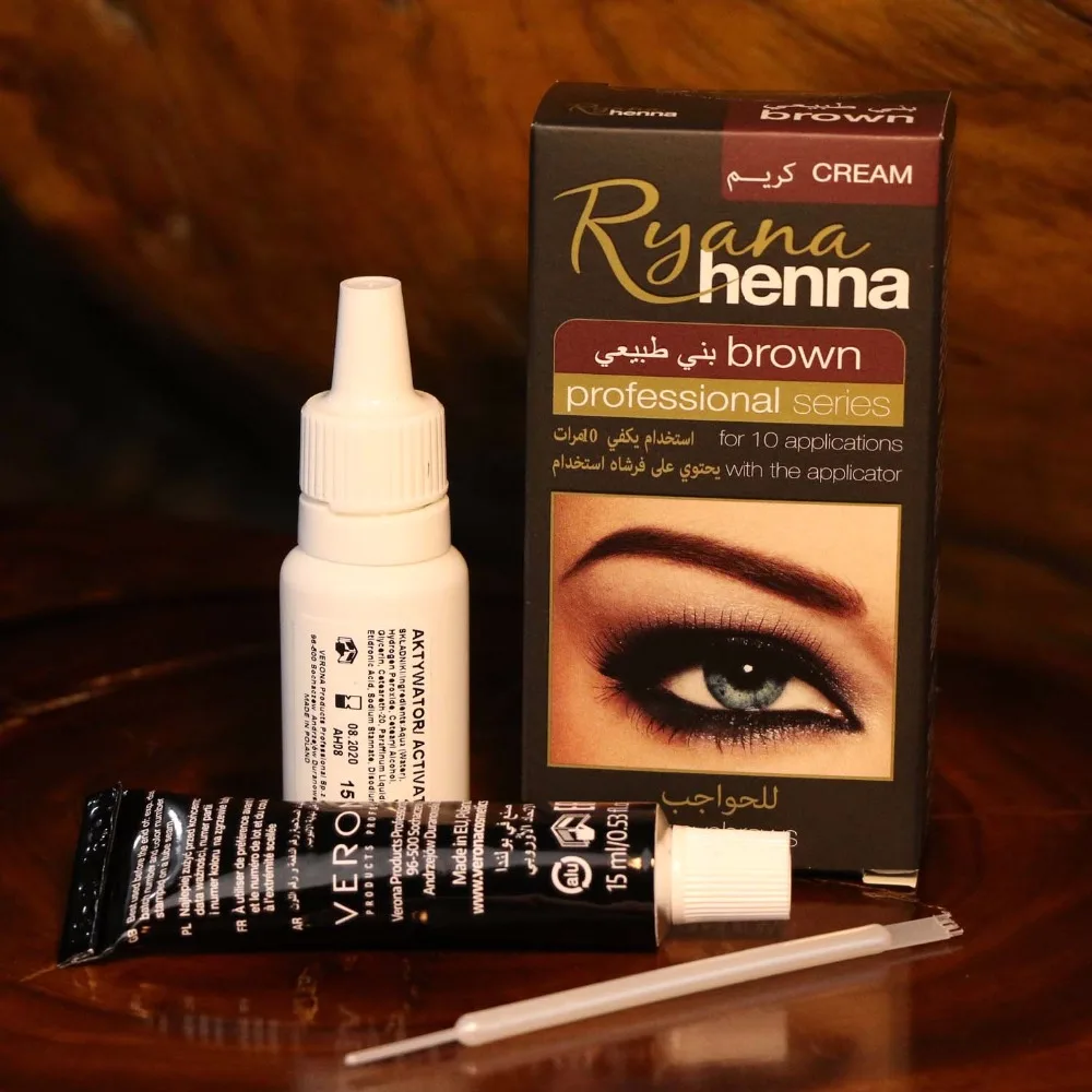 Натуральная подводка для глаз и бровей Ryana Henna набор оттенков коричневый черный в