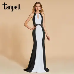 Tanpell овальным вырезом вечернее платье Элегантные без рукавов Длина до пола оболочка платье женщины специально формальный Коктейль длинное