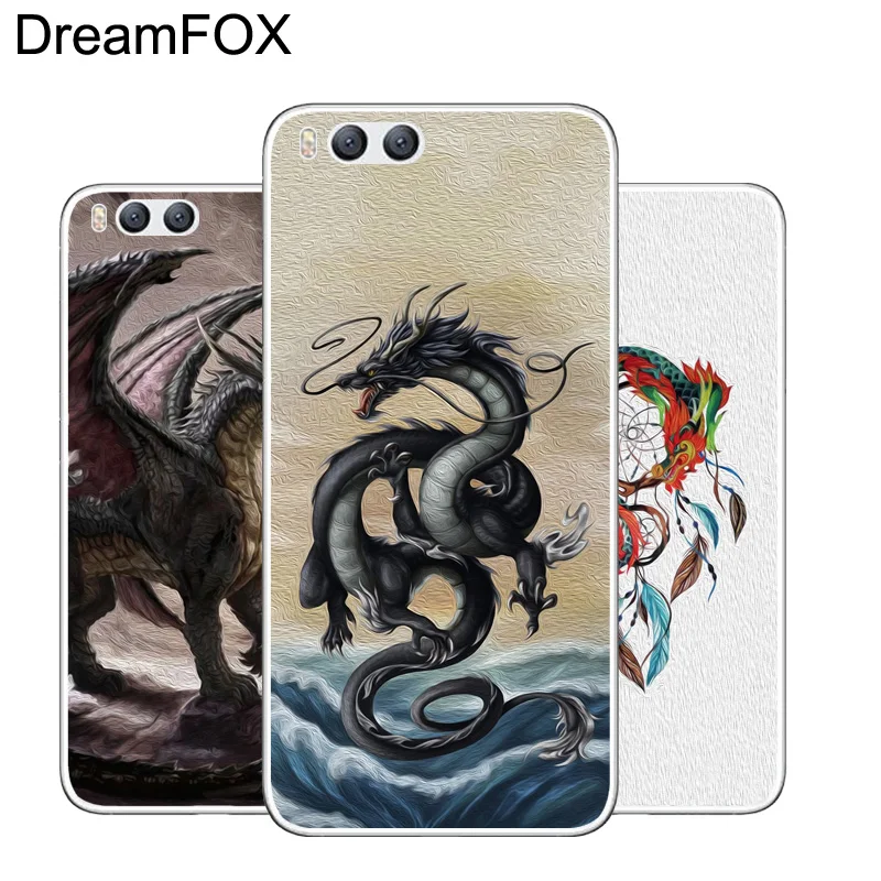 DREAMFOX M298 Chinese Zodiac Dragon Soft TPU Silicone Case Cover For Xiaomi Mi Note 2 3 4 5 6 8 SE M5 4C 4S 5C 5S 5X 6X A1 Plus |