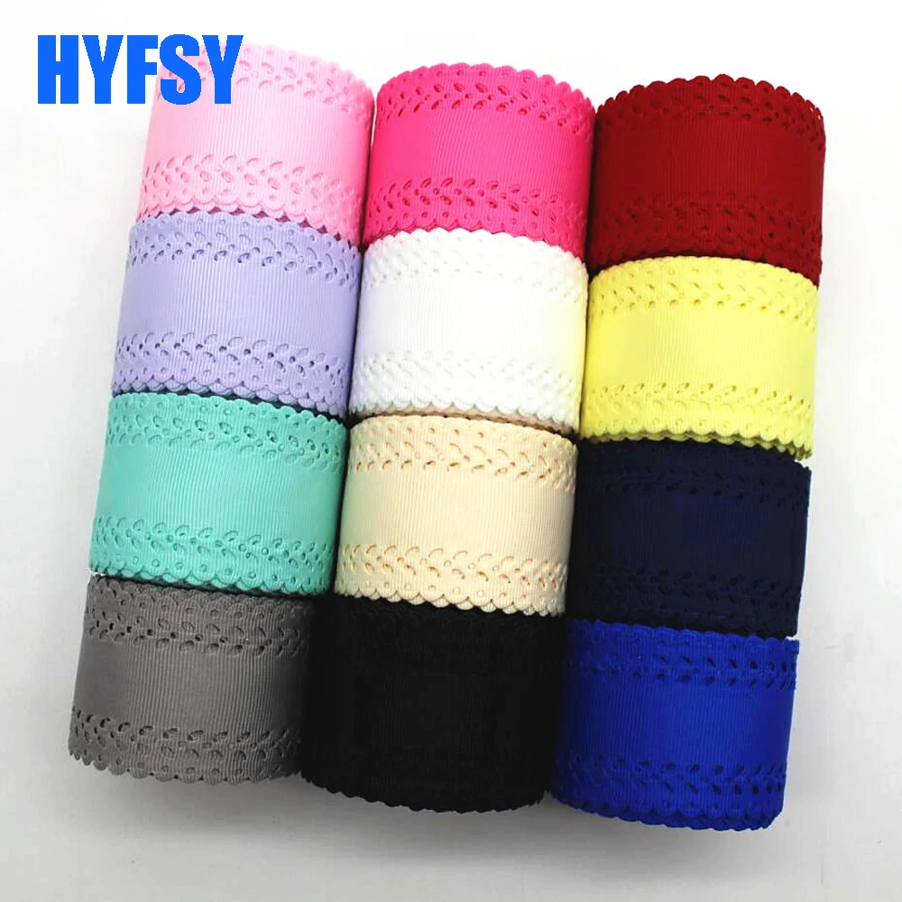 

hyfsy 10089 45mm Hollow lace ribbon 10 yards DIY gift packaging hair bow solid headdress sewing fabric Hand-made tape grosgrain