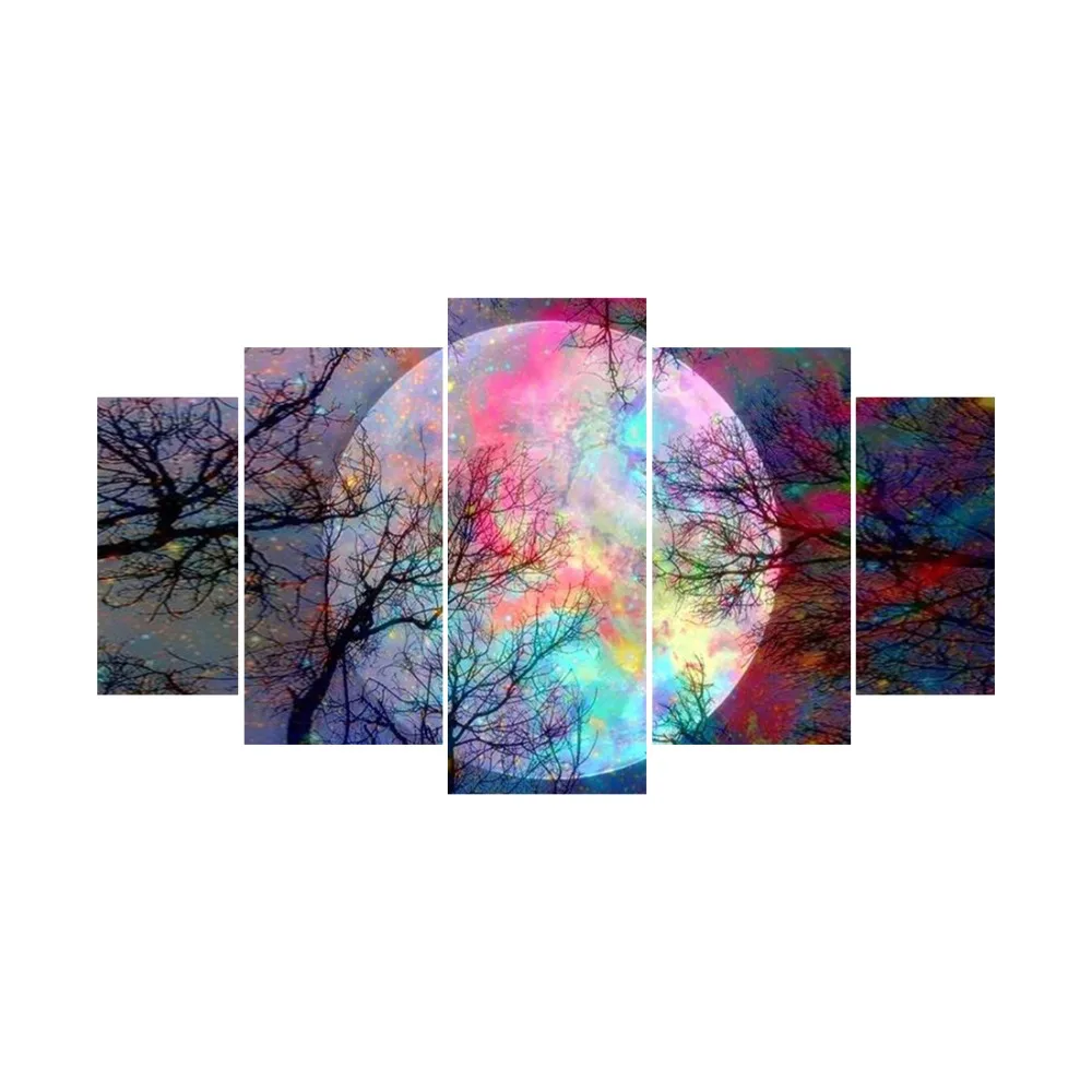 5PCS Diamond Painting Full Square Drill Moon Rhinestones Pictures Diamond Embroidery Sale Scenic Cross Stitch Mosaic Gift