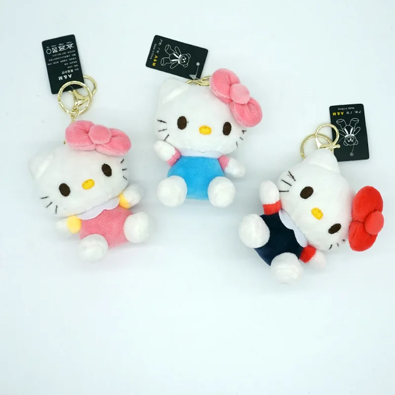 Cute Hello Kitty Key Chains Plush Cartoon Doll Keychain Kitty Cat Key