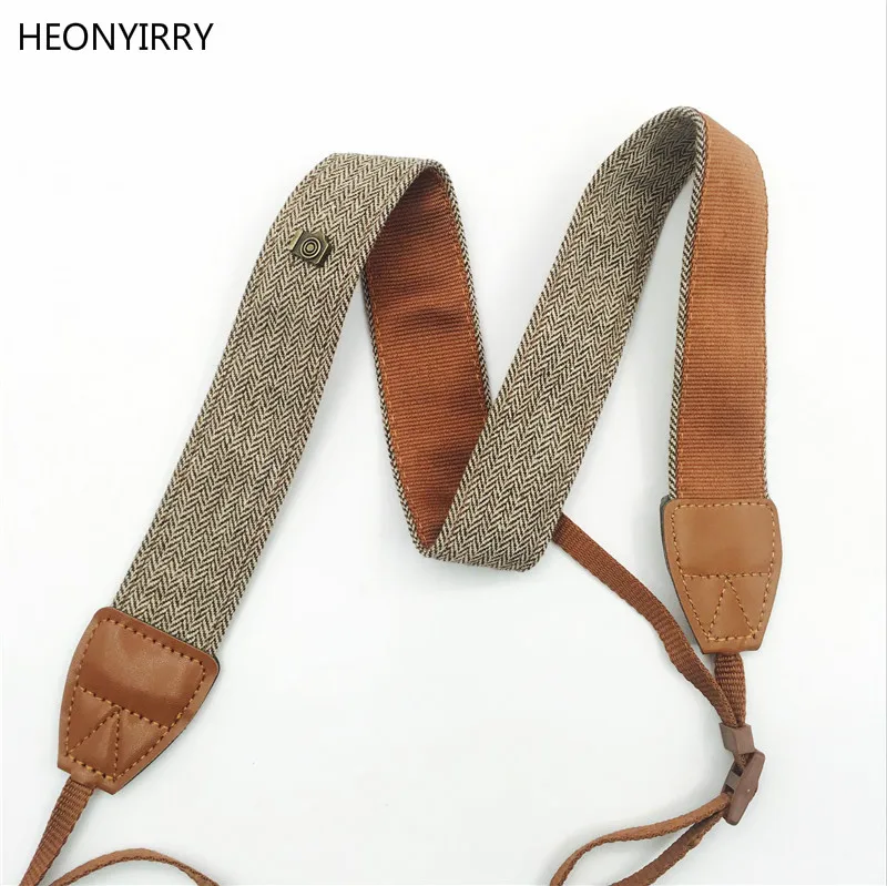 Nueva correa ajustable Universal de cuero de algodón para cámara de hombro cuello correa para Sony/Nikon SLR cámaras Correa accesorios parte