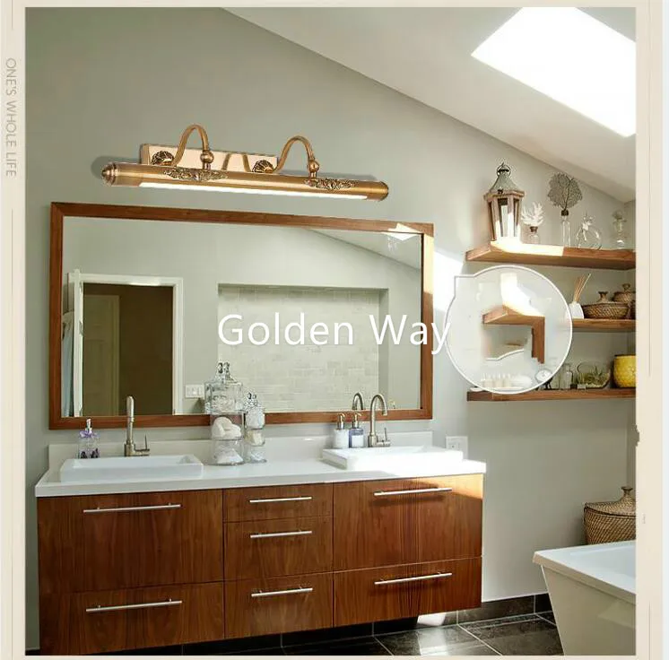 

Bathroom Mirror Lamp 52CM/60CM/80CM Waterproof Retro Bronze Cabinet Vanity Mirror Lights Led Wall Light Lamp LED Light Wall Lamp