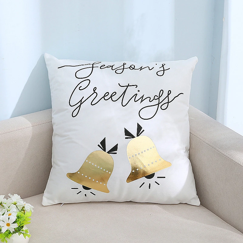 Модный диван-кровать, супер Мягкая Наволочка, золотисто-белая, Рождественская, с рисунком звезды, с надписью «Love», Современная подушка для сиденья