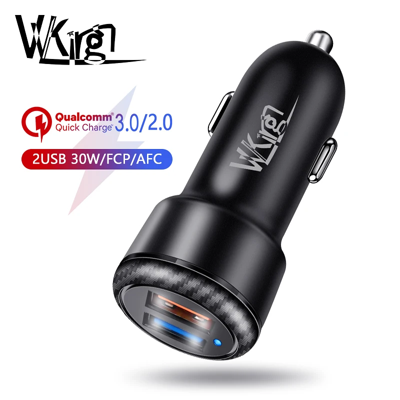 VVKing 30 W سريعة تهمة 3.0 2 USB شاحن سيارة لهواوي سامسونج Xiaomi LG QC3.0 SCP FCP AFC ل فون ipad 2.4A سريع شحن