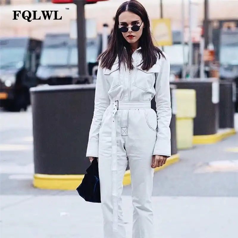 white denim jumpsuit womens