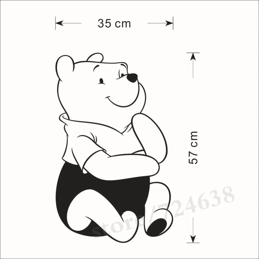 Animasi Kartun Winnie Pooh Wall Stiker Kids Room Living Room Bedroom Home Decor Vinyl Removeable Poster Dinding Decal Wall Decals Pooh Wall Stickerswall Sticker AliExpress