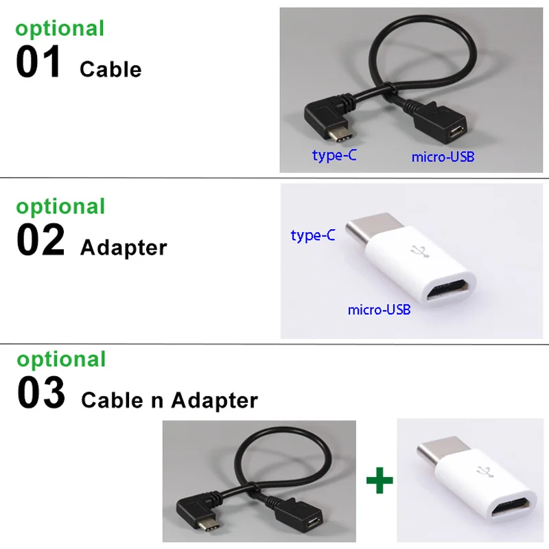 micro-USB-to-Type-C-to-Micro-USB-Female-Data-Power-Cable-90-Degree-Right-Angled-bend-elbow-bent-crooked-connector-convertor-short-cable-30cm-optional