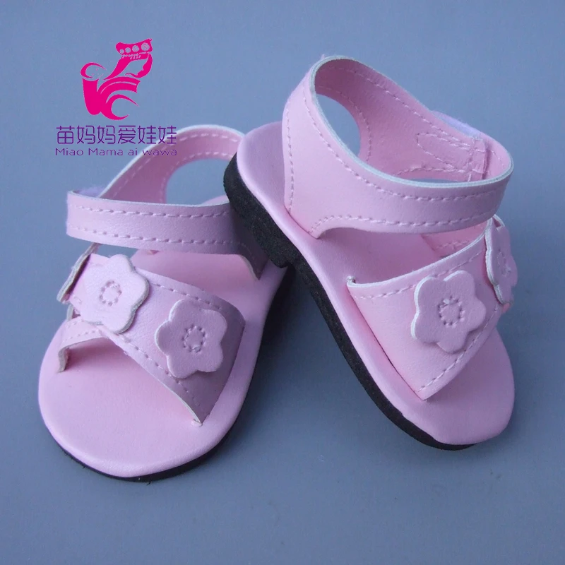 

18 Inch Girl Doll 7CM Doll Shoes for 43CM Reborn Baby Doll summer Sandals Pink Shoes
