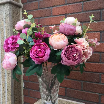 

European peony flower simulation Home Furnishing placed in the living room decoration flower wedding bouquet arch wall