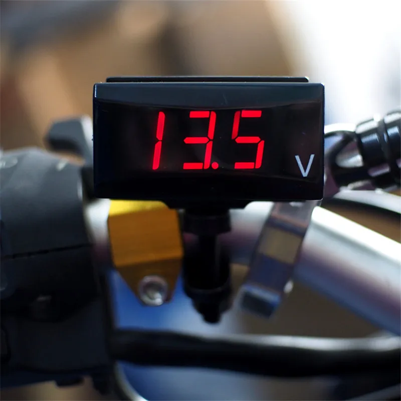 Mini Digital Voltmeter Motorcycle Bicycle Motocross Voltage Meter 8V