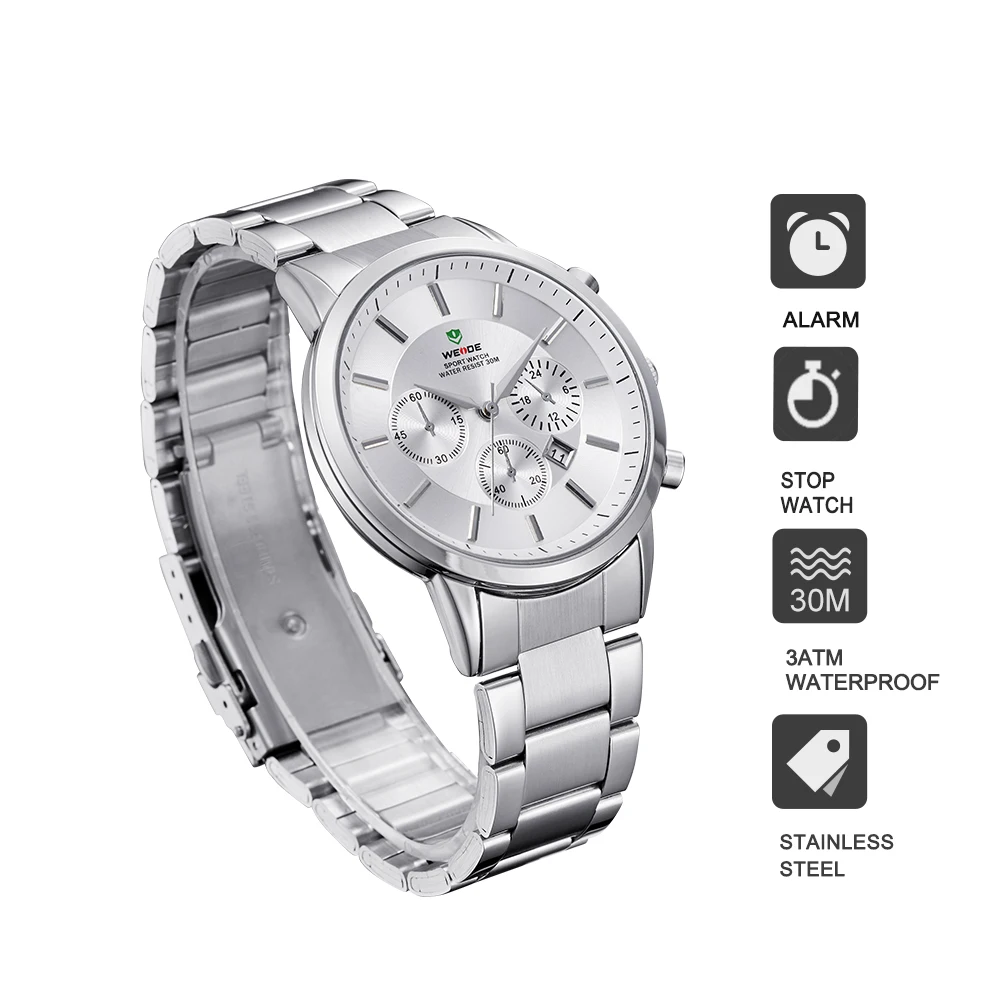 WEIDE  Casual Genuine Luxury Brand Military Watches Japan Quartz Movement Men Business WatchesWaterproof Wristwatch Gift for Men