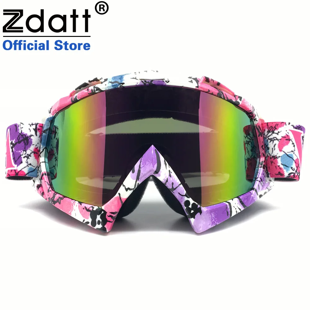 Zdatt Motocross Motorcycle Goggles Pink Moto Glasses Fox Racing Ski Goggles Windproof Mx Goggles Antiparras Motocross