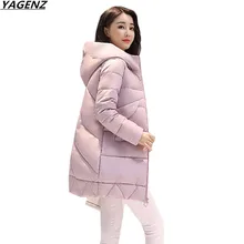 2017 Women Jackets Winter Parkas Female Warm Thicken Middle-Long Hooded Jacket Coat Cotton Padded Parkas Coat M-XXL YAGENZ K676