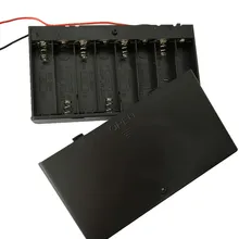 12 В водонепроницаемый держатель батареи 8AA 8XAA батарейный отсек 8XLR6 8X1,5 в корпус батареи с вкл/выкл крышка переключателя 6 ''провода, 50 шт./партия