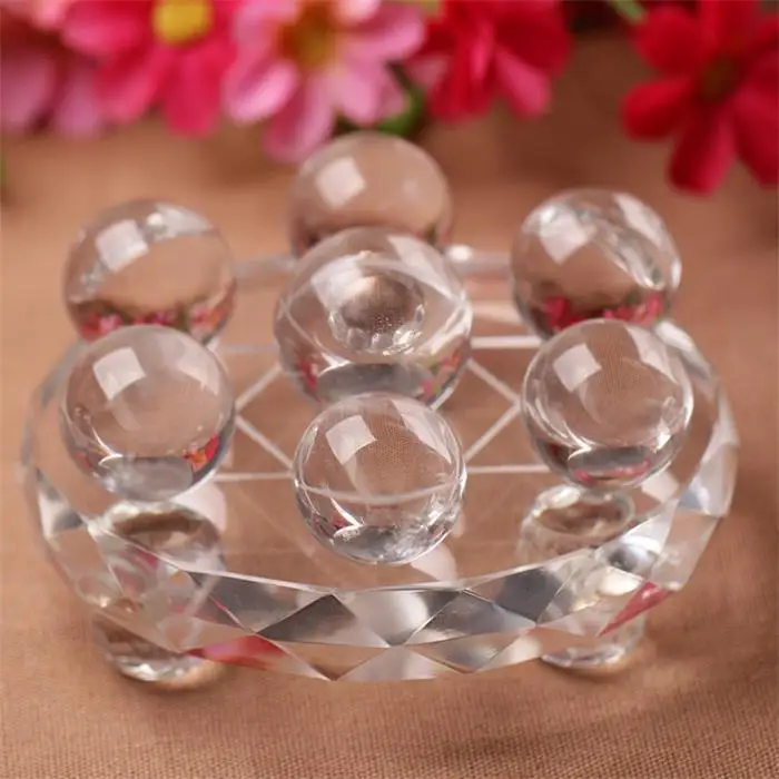 

A genuine natural white crystal seven array ornaments lucky talisman Feng Shui Crystal shipping