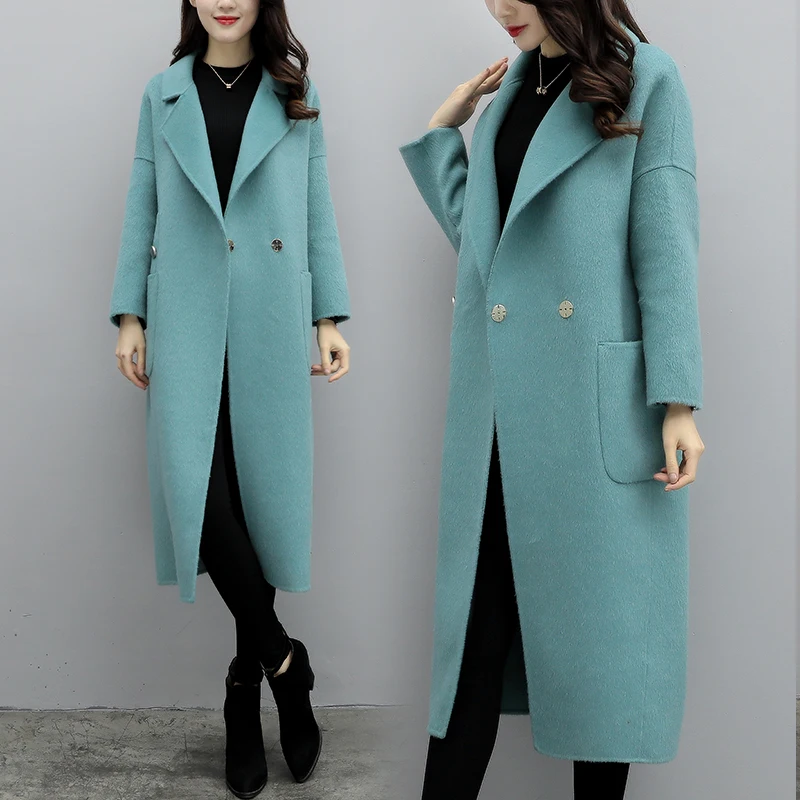 

High-end Women Wool Jacket Brand Clothing Elegant Temperament Warm Overcoat Casual Solid Female Winter Woolen Jacket 2018 New