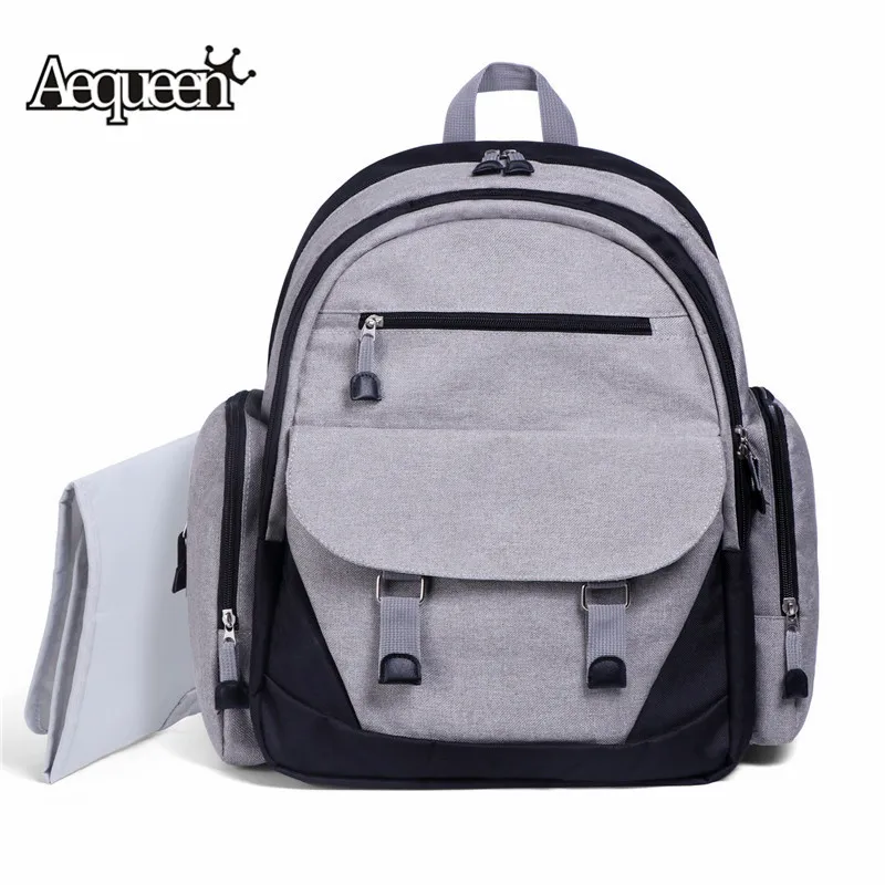 

AEQUEEN 2018 Fashion Back Pack Mummy Maternity Bag Canvas Multi-function Diaper Bag Backpack Nappy Baby Bag with Stroller Straps