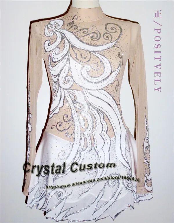 Hot Sales White Figure Skating Dress Hot New Brand Ice Skating Dress