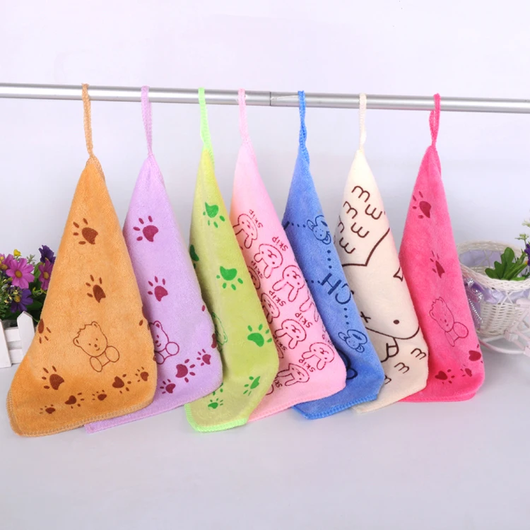 Beyond Cute Style Microfiber Fabric Hand Towel Carton Pattern Absorbent
