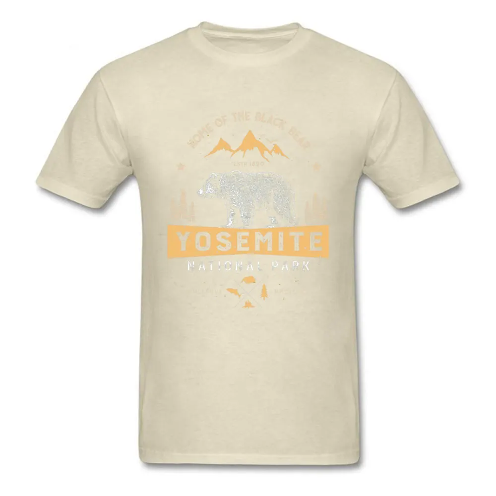T Shirt Printed Mother Day 2018 Fashion Leisure Short Sleeve 100% Cotton O Neck Men Tshirts Leisure Tops Shirt Yosemite National Park California T shirt Vi beige