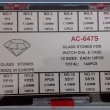 144 шт стеклянные камни для корпуса часов Корона Циферблат Браслет бриллиантовый круглый квадратный