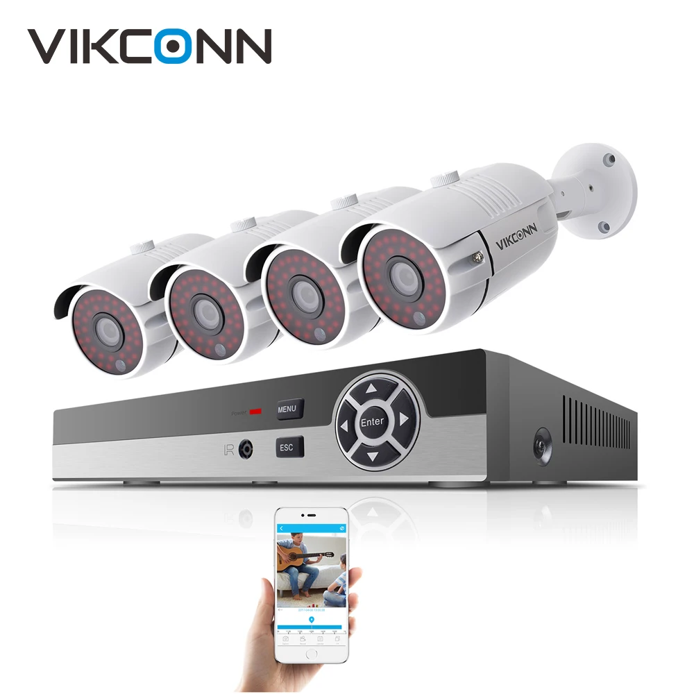VIKCONN 4CH 1080 P система видеонаблюдения 4 шт. 2.0MP sony IMX322 наблюдения ссtv ИК