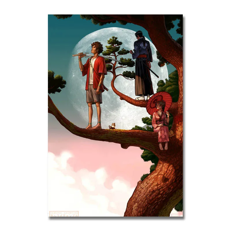 

Art Silk Or Canvas Print Samurai Champloo Anime Poster 13x20 24x36 inch For Room Decor Decoration-002