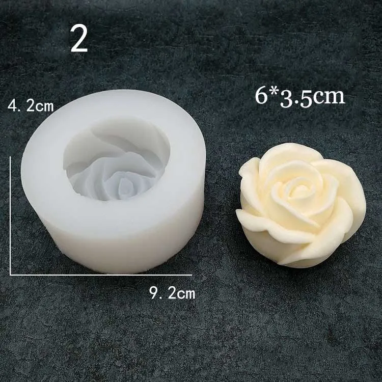 Silicone Plaster Flower Molds Handmade Soap Molds Fondant Flower Cake Molds Gypsum Rose Molds