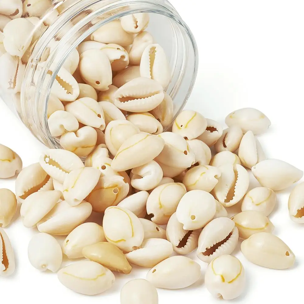 

200pcs Natural Sea Shell Beads Pendants Beach Sea Spiral Shell Conch Beads Cowrie Shells Charms with Hole for DIY Jewelry Making