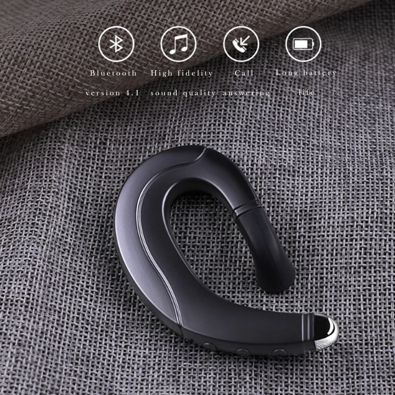 JINSERTA Bluetooth Bone Conduction Earphone With Hidden Microphone Wireless Waterproof Headset For iPhone Android