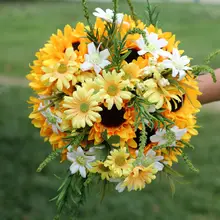 Свадебный букет бутоньерка цветы Букеты золотой свадебный букет аксессуары розы подсолнухи Выпускной желтый цветок кристаллы