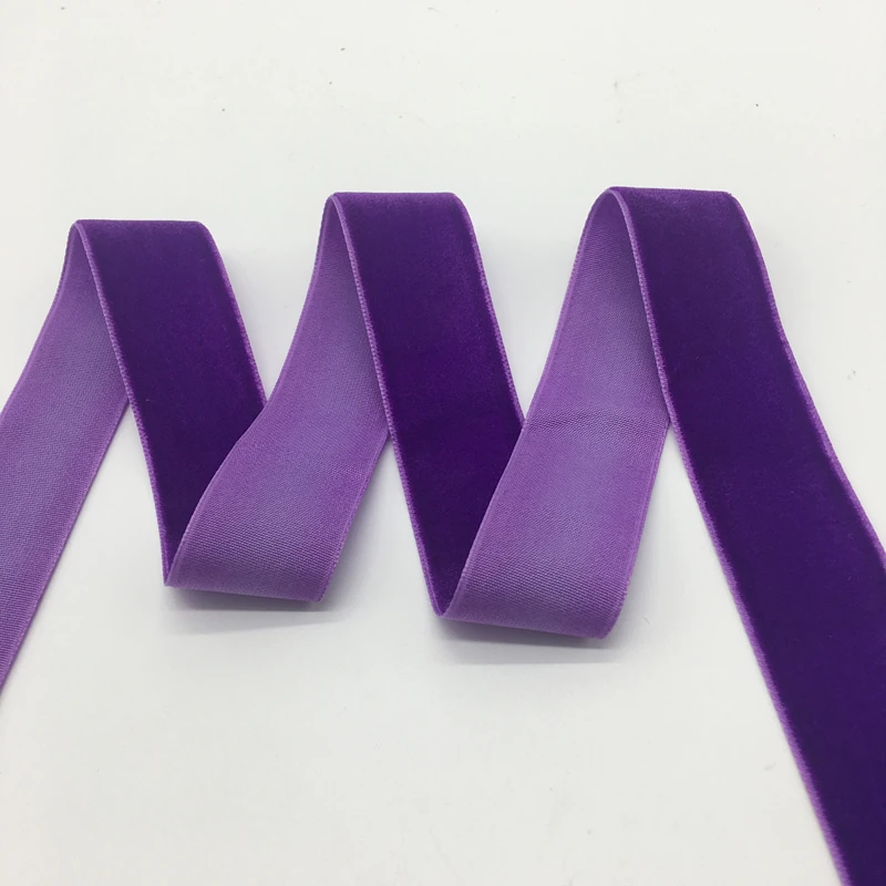 

3 yards/lot 1"(25mm)Wide Purple Velvet Ribbon Headband Clips Bow Wedding Decoration