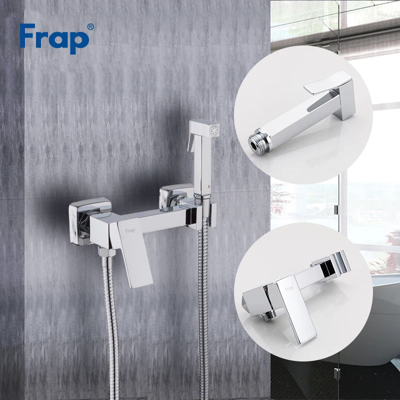 Chrome Douche Toilet Portable Bidet Shower Set Brass Hot and Cold Water Faucet Chrome Douche Toilet Portable Bidet Shower Set Brass Hot and Cold Water Faucet