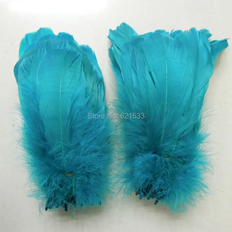 

200pcs/lot Peacock blue Goose Nagoire Feathers, Loose Goose feathers,12-20cm long,craft feathers for masks