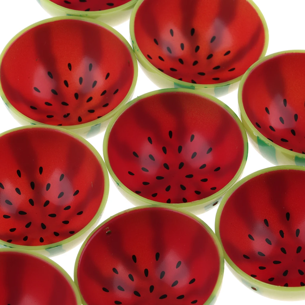 Set of 10 Pieces Miniature Watermelon Fruit Bowl Tableware for 1/6 Dolls House Kitchen or Dining Table Decor Pretend Play