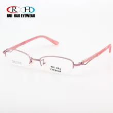 Оптическая оправа для очков, женские розовые и красные Популярные ультралегкие очки без оправы, женский супер светильник, очки по рецепту 3590