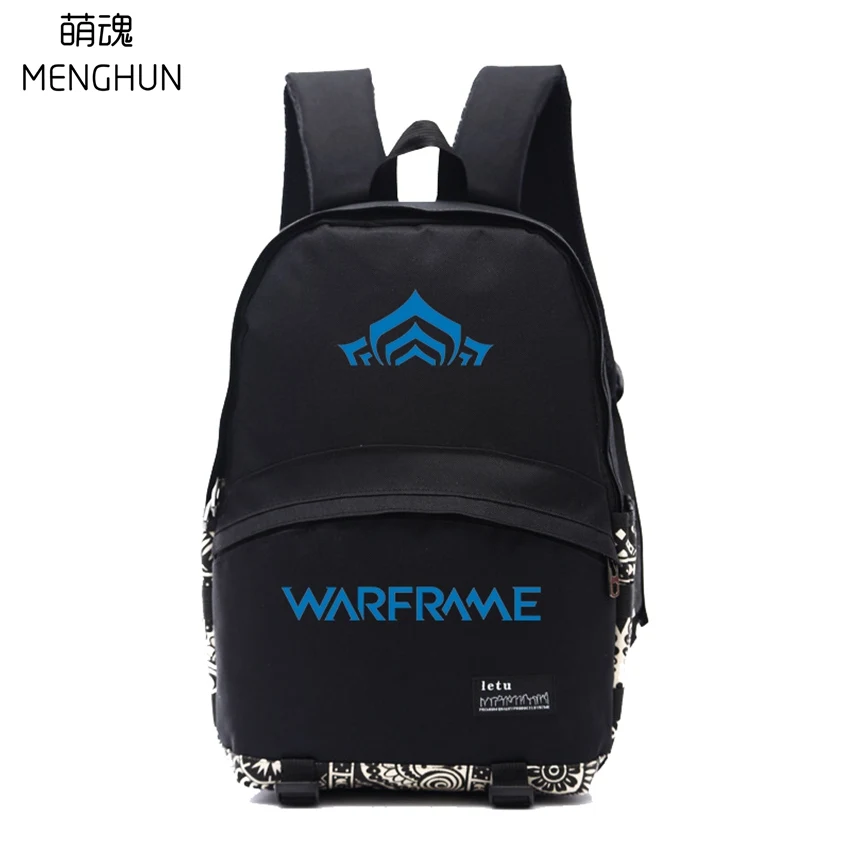 Крутая игра черный рюкзак черный нейлон игровой мешок Warframe рюкзак WARFRAME сумки NB244