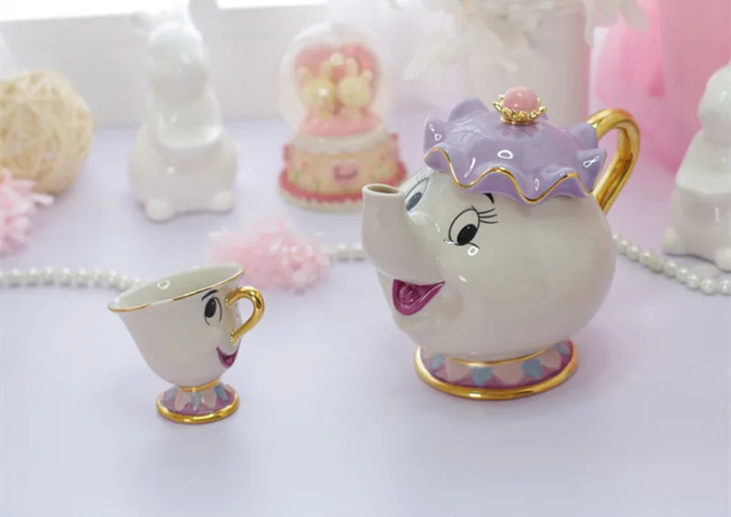 

Beauty and the beast coffee mugs pot sets chip tea cups and cups sugar cans coffeeware with gift box creative drinkware